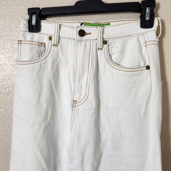 NWT Sandrine Rose X Free People White Straight Leg Jeans Size 24 - Picture 3 of 16
